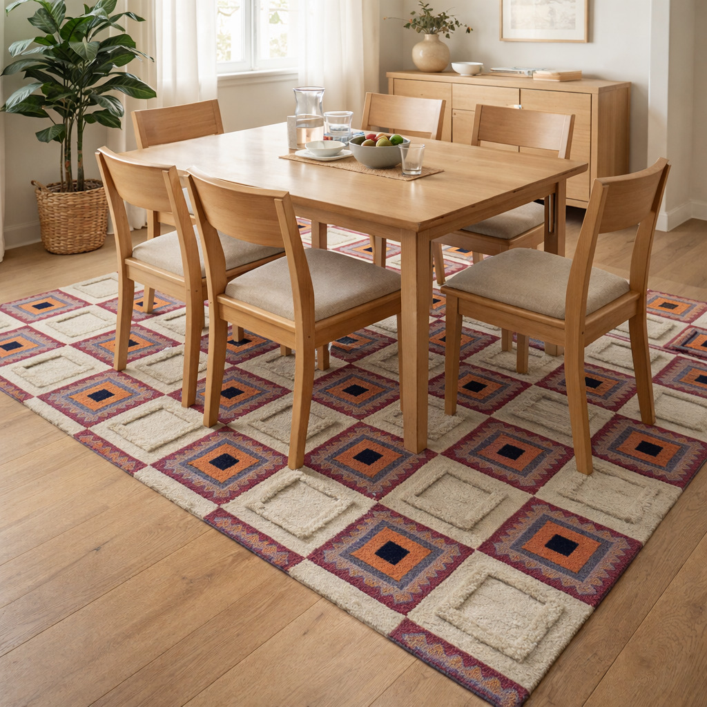 Hand Tufted 8x10 8x11 9x10 9x12 Tufte Cream Wool Area Rug Living Dinning Room