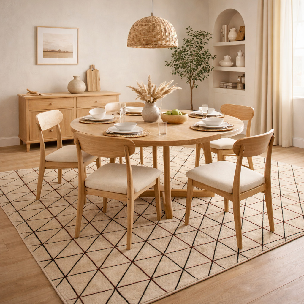 Contemporary Diamond Linework Rug