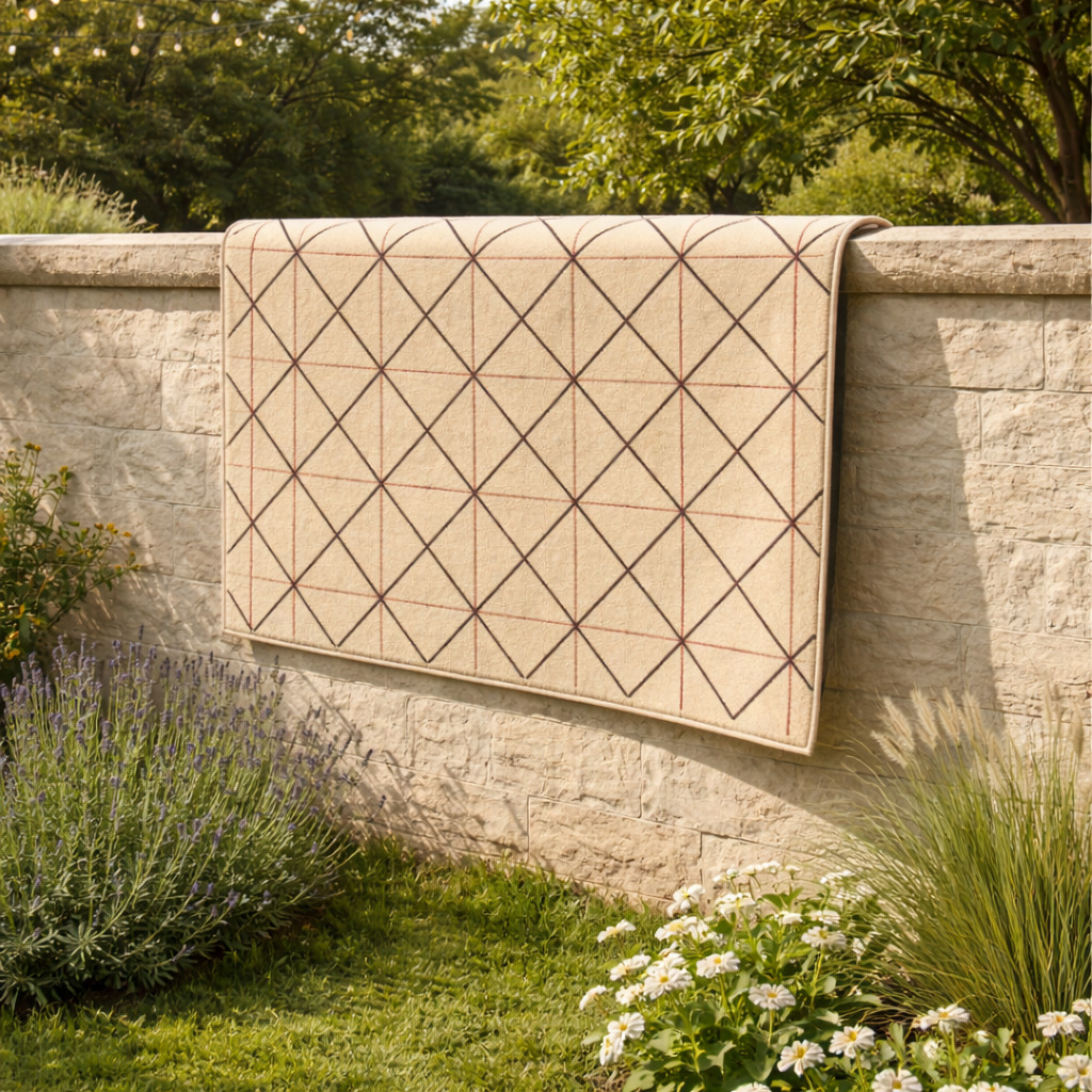 Contemporary Diamond Linework Rug