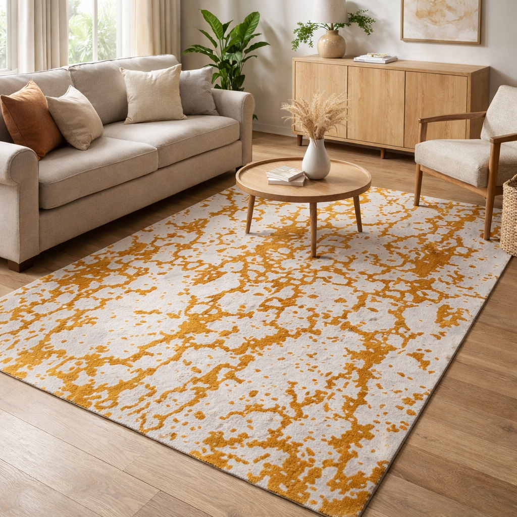 Hand Tufted Gold Area Rug Living 6x8 6x9 6x10 7x10 Handmade Living Room