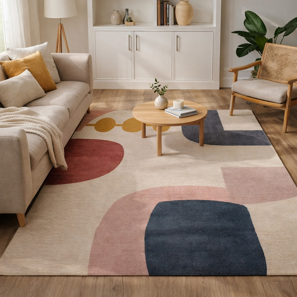 Modern Checkered Lattice Rug