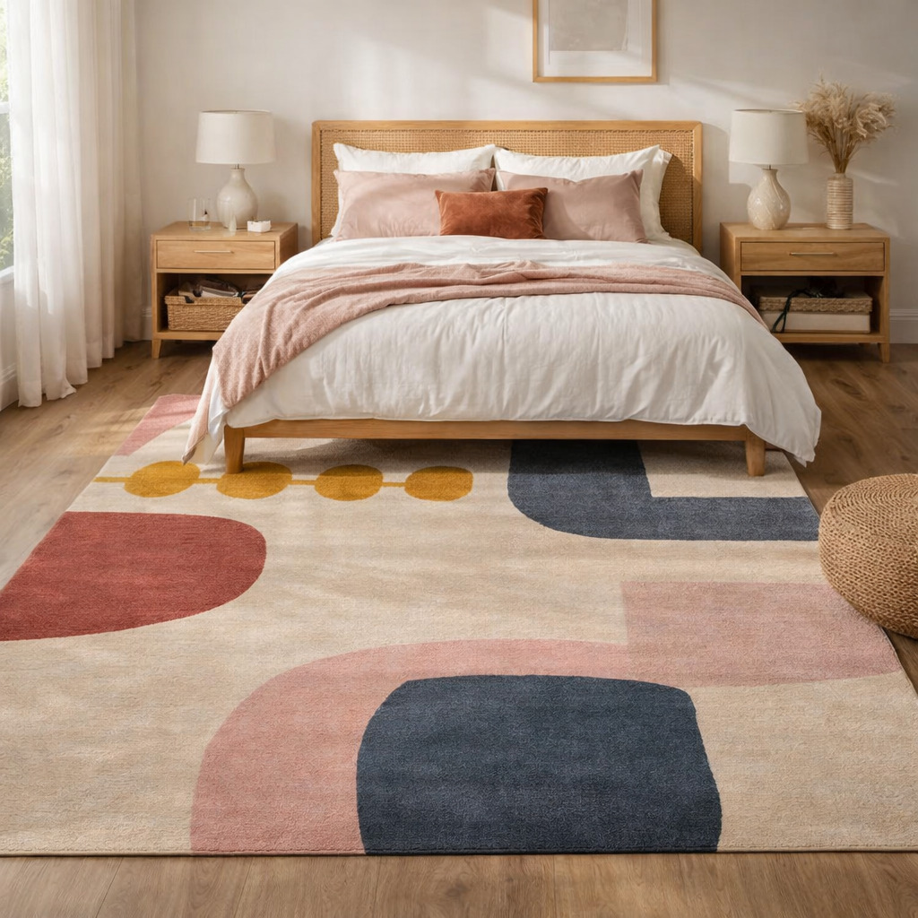 Modern Checkered Lattice Rug