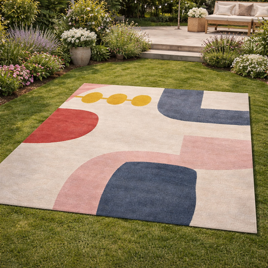 Modern Checkered Lattice Rug