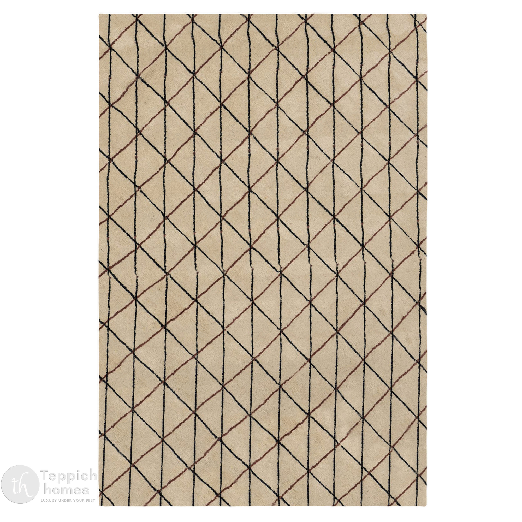 Contemporary Diamond Linework Rug