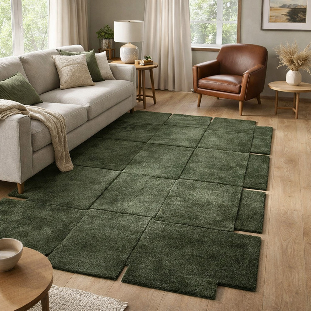 Forest Green Modern Rug