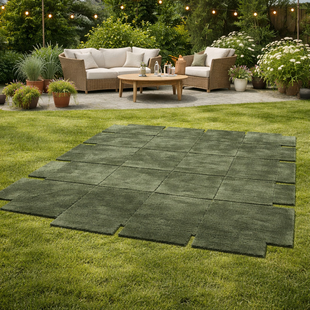 Forest Green Modern Rug