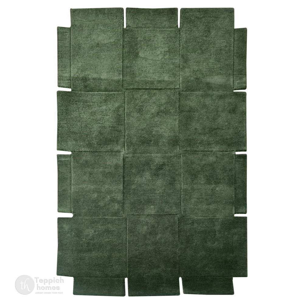 Image of Forest Green Modern Rug