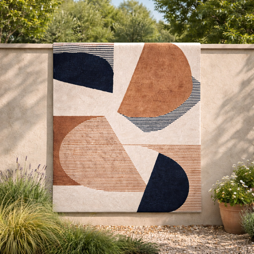 Artistic Hand Tufted Rug Earthy Geometry