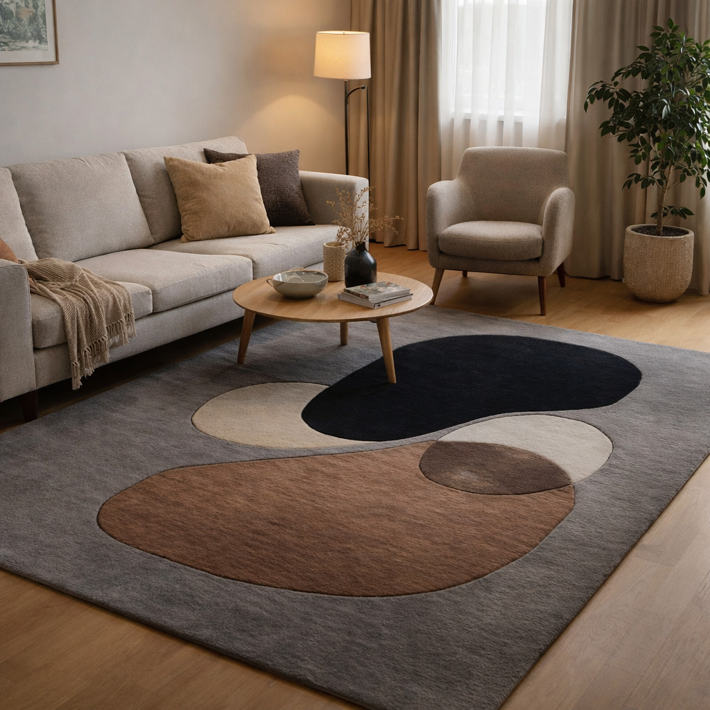 Artistic Earth Color Modern Area Rug