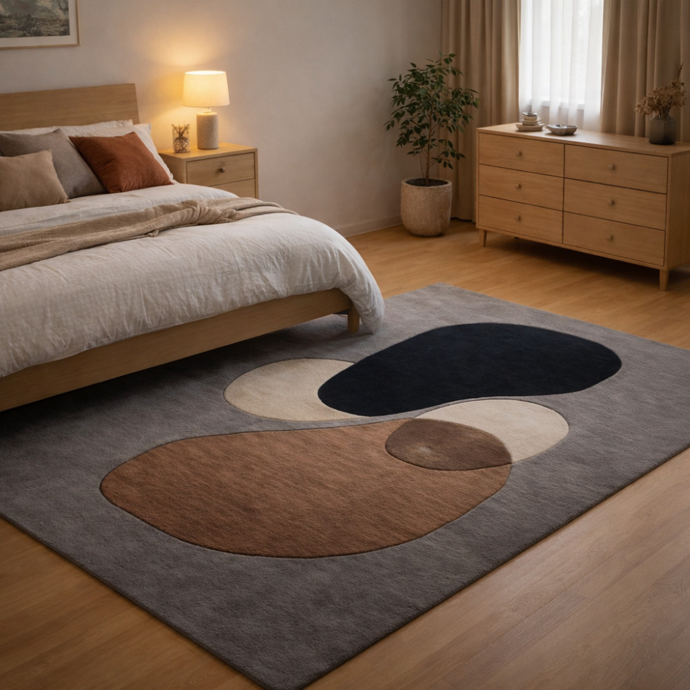 Image of Artistic Earth Color Modern Area Rug