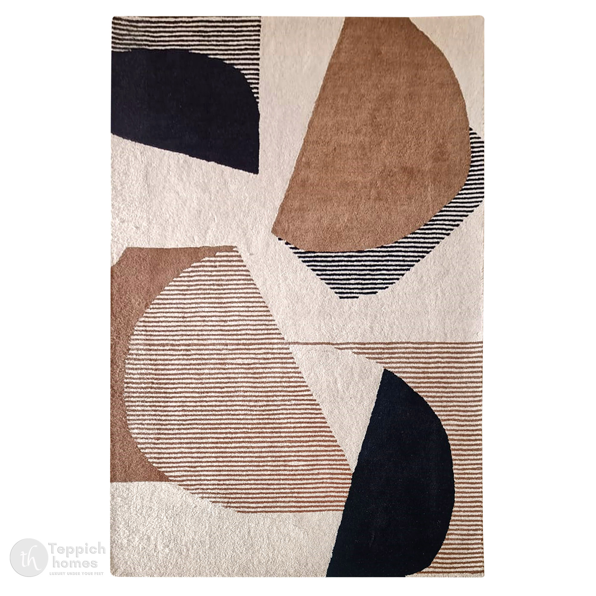 Artistic Hand Tufted Rug Earthy Geometry