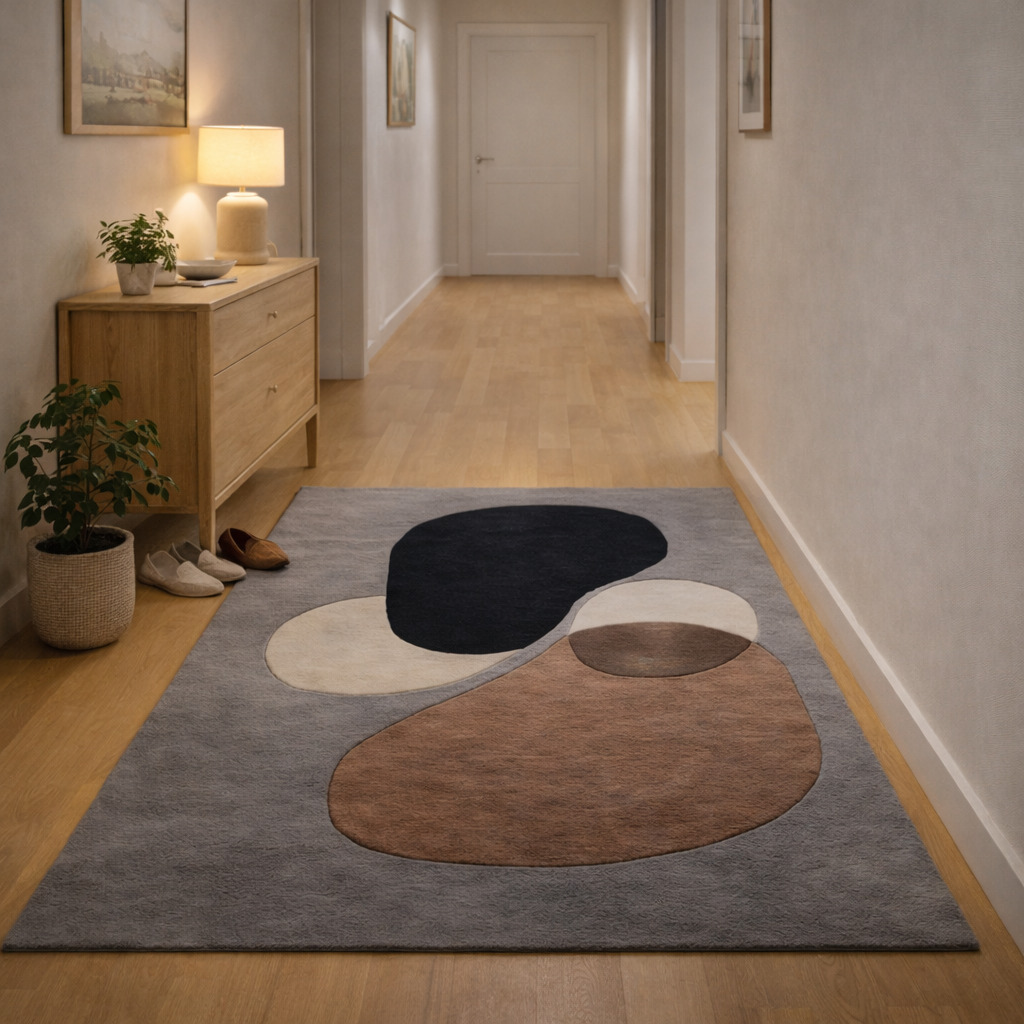 Artistic Earth Color Modern Area Rug