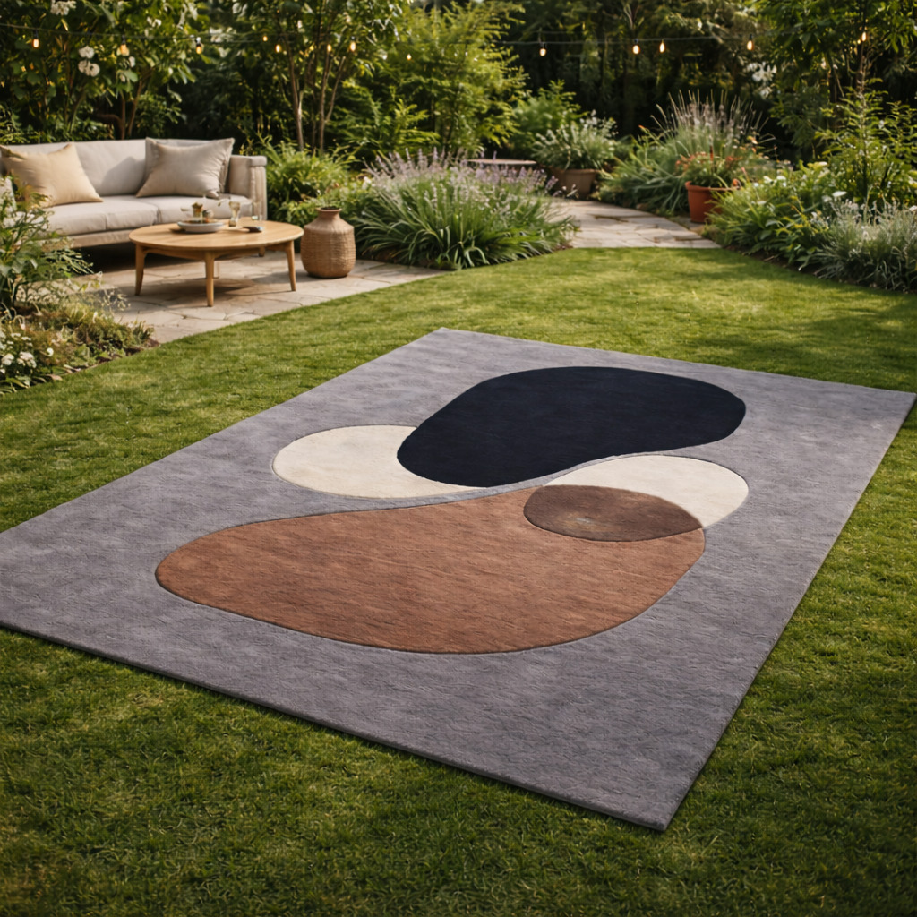 Artistic Earth Color Modern Area Rug