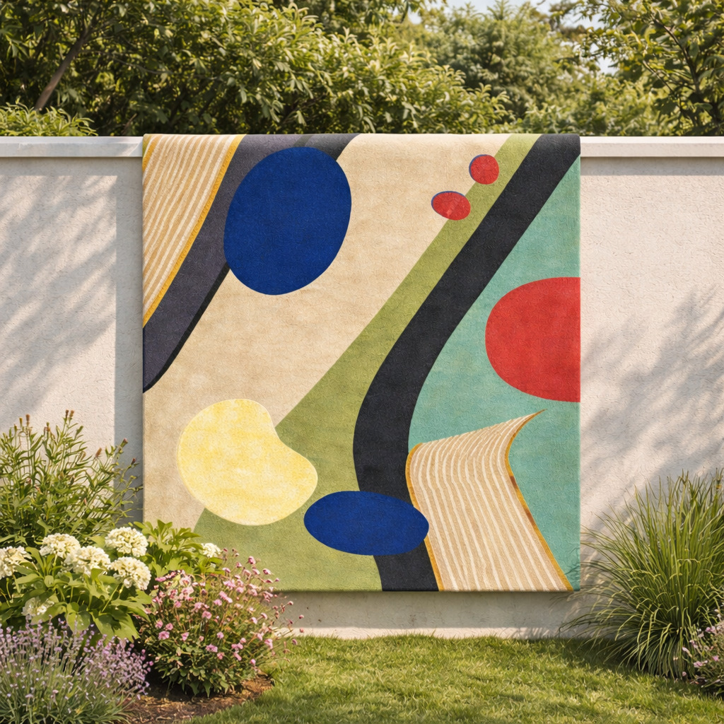 Handmade Tufted Multicolor Wool Rug for Bedroom and Living Space