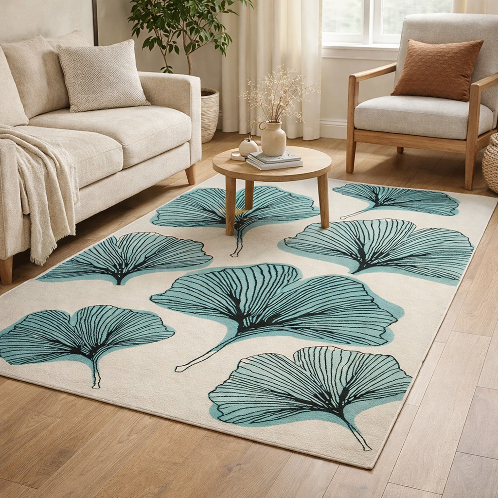 Hand Tufted Wool Area Rug Soft White Green Carpet for Bedroom Living Room 5x7 5x8 6x9 6x10 Contemporary Floor Dcor