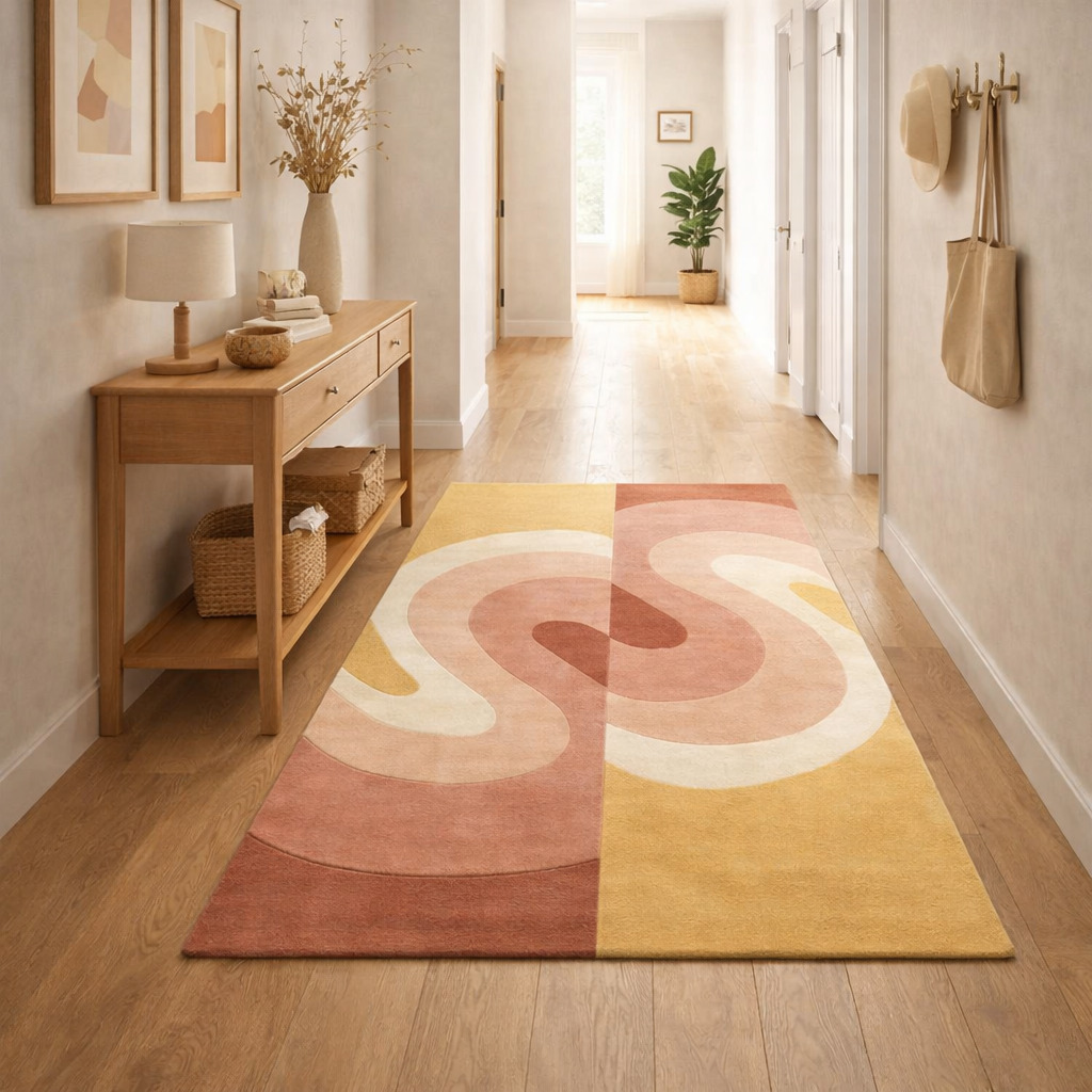 Handmade Tufted Pop Retro Rug for Bedroom and Living Space