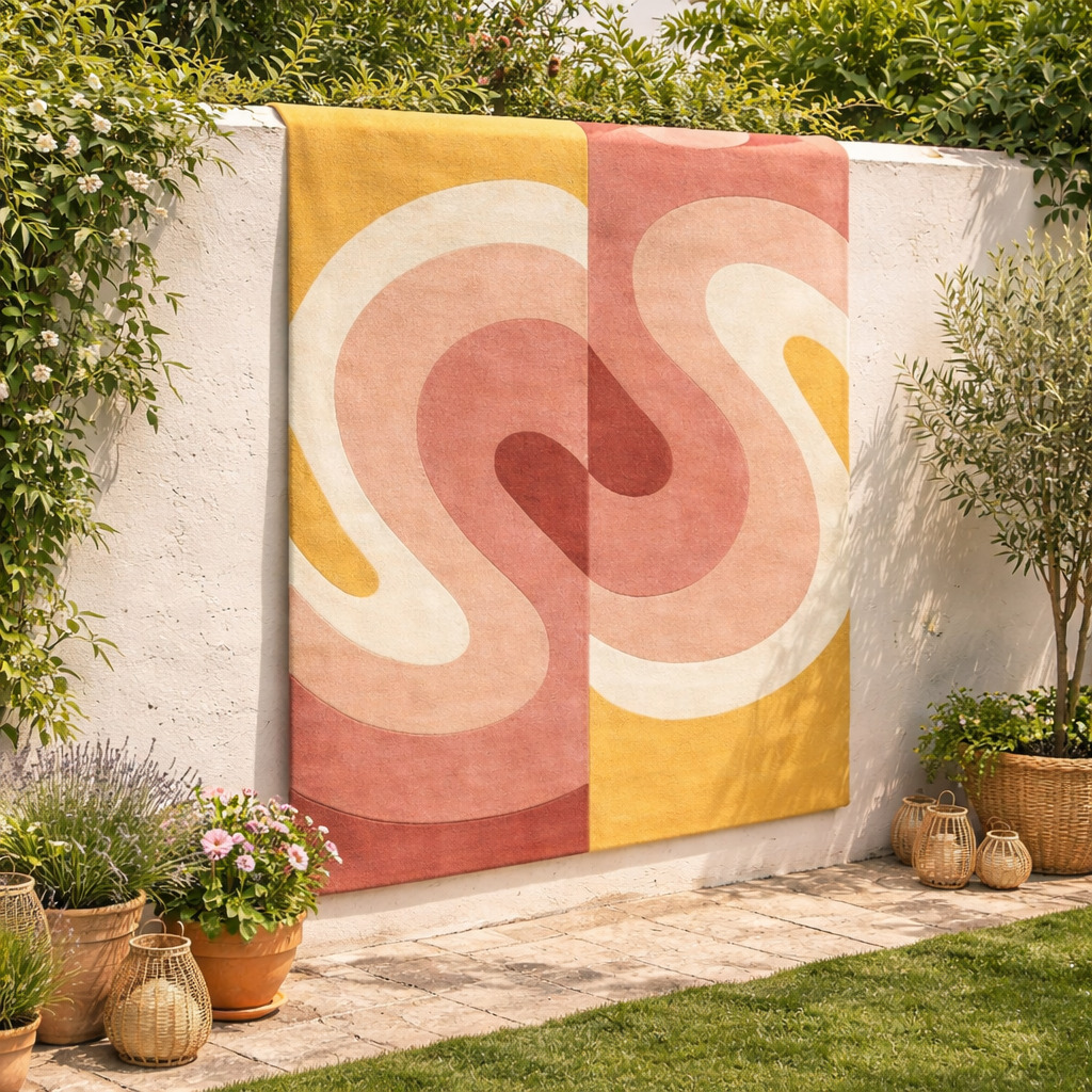 Handmade Tufted Pop Retro Rug for Bedroom and Living Space