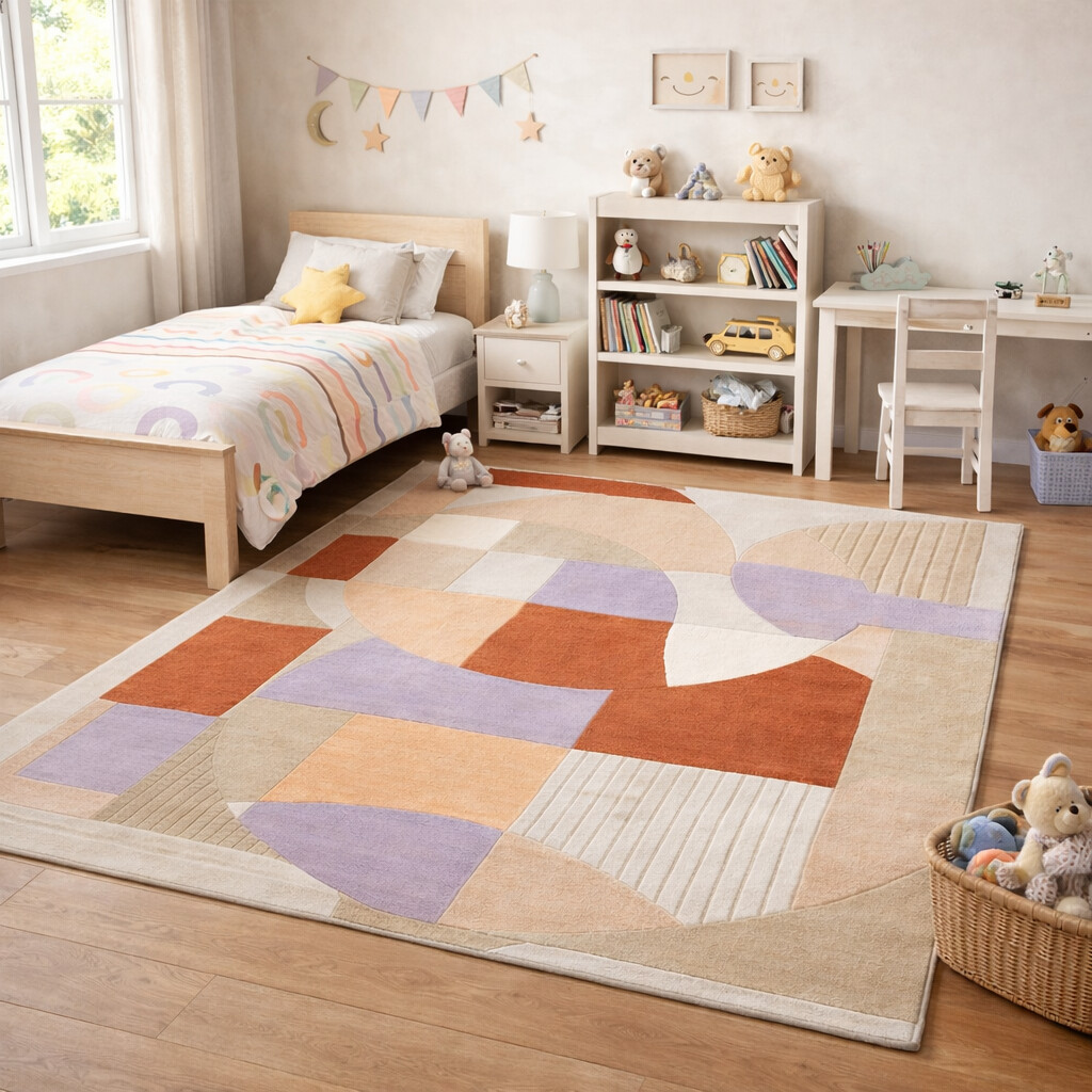 Bedroom area rugs 5x8  Geometric design  Woolen carpet 6x9  7x10 8x11 9x12 10x13  Tufted carpet  Handmade