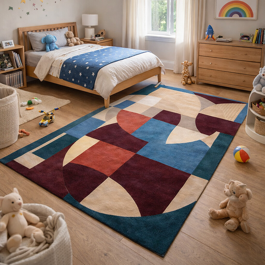 Geometric area rug Wool carpets Rugs for Living room Bedroom 5x8 6x9 7x10 Hand tuft carpet