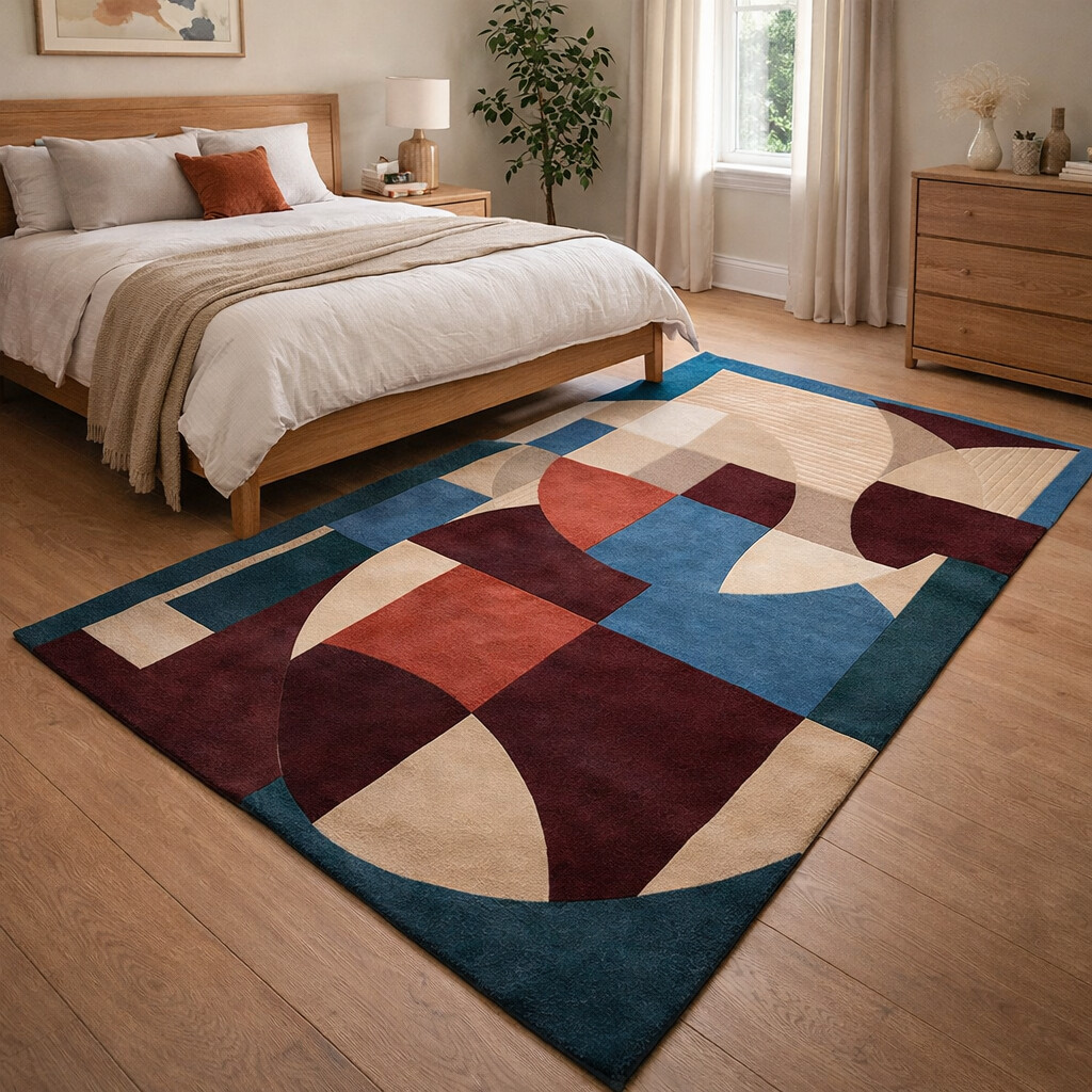 Geometric area rug Wool carpets Rugs for Living room Bedroom 5x8 6x9 7x10 Hand tuft carpet