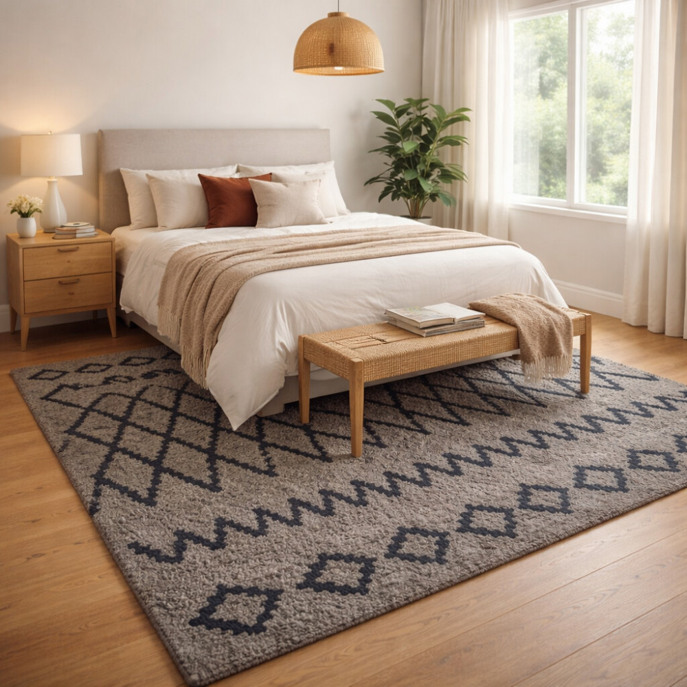 Image of Modern Berber-Style Hand Tufted Rug