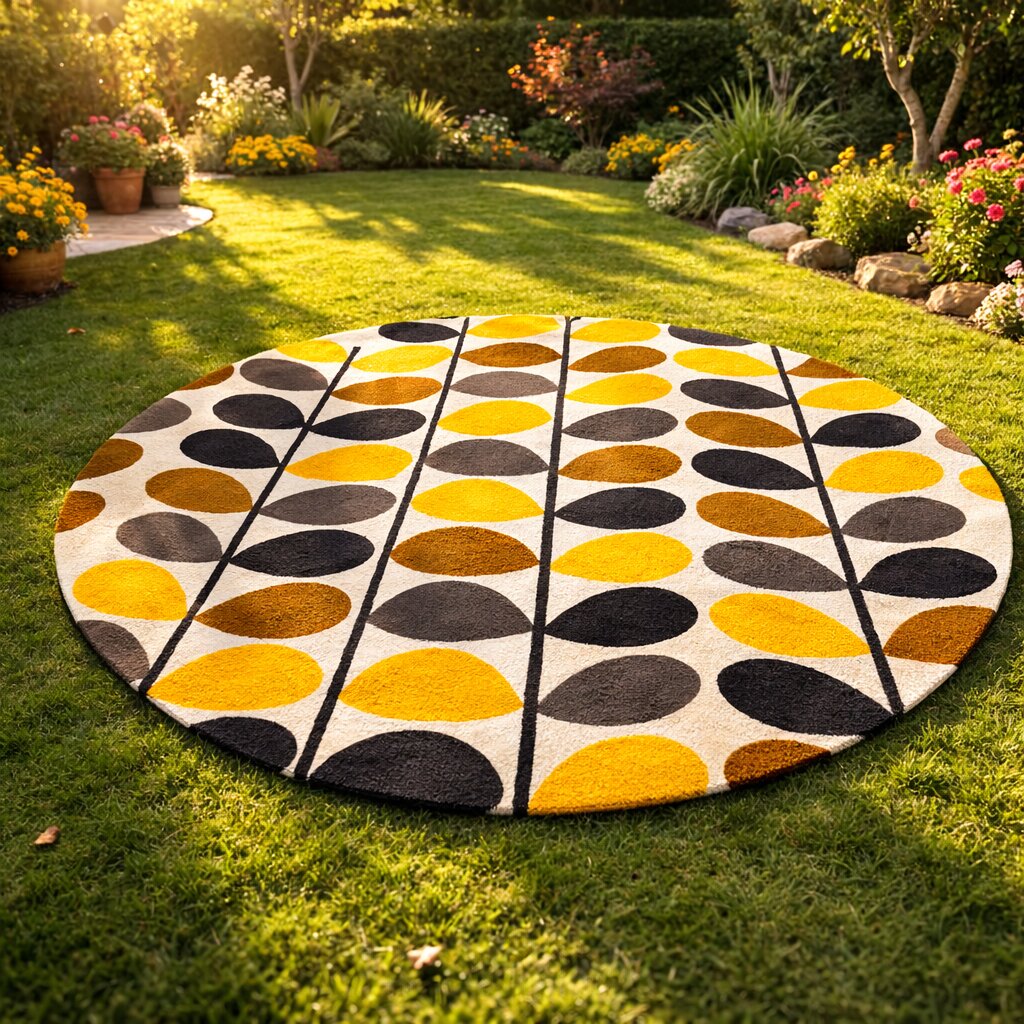 Hand Tufted 9x9 10x10 11x11 12x12 Circle Round Rug Modern Floor Carpet Living Room