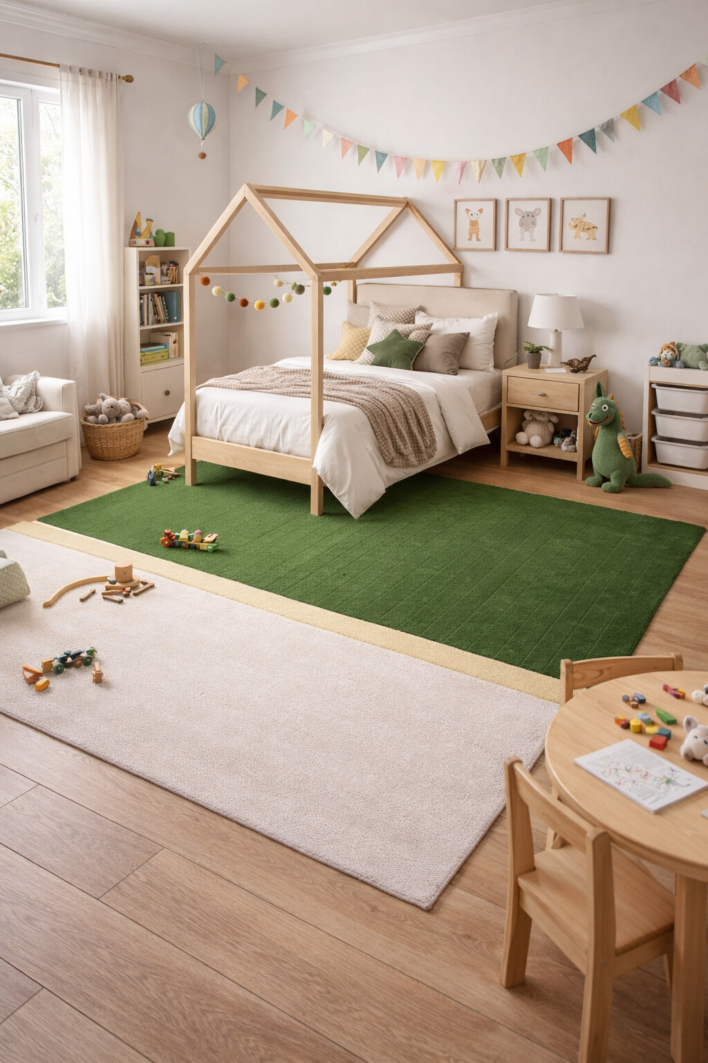 Green Rug Tufted Rug 5x7 5x8 6x8 6x9 Wool Area Rug Bedroom Living Room