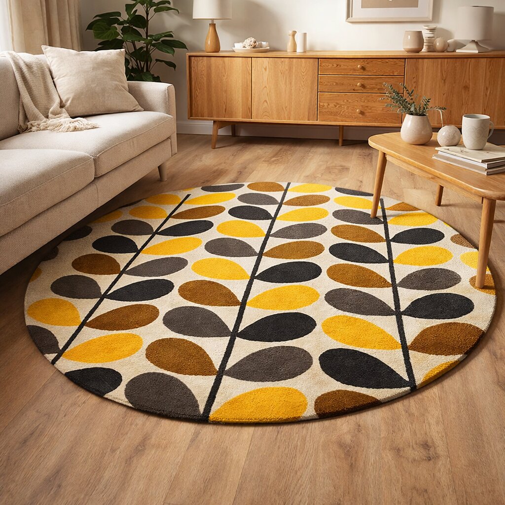 Hand Tufted 9x9 10x10 11x11 12x12 Circle Round Rug Modern Floor Carpet Living Room