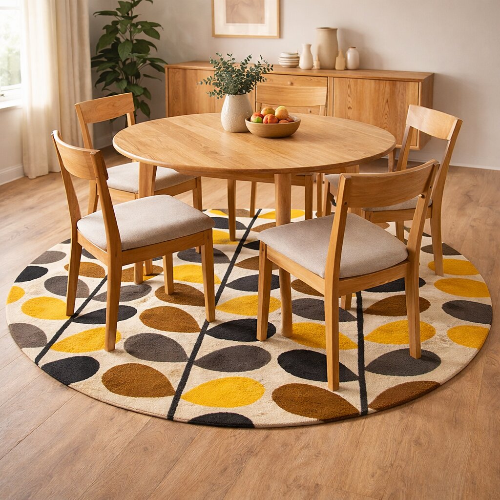 Hand Tufted 9x9 10x10 11x11 12x12 Circle Round Rug Modern Floor Carpet Living Room