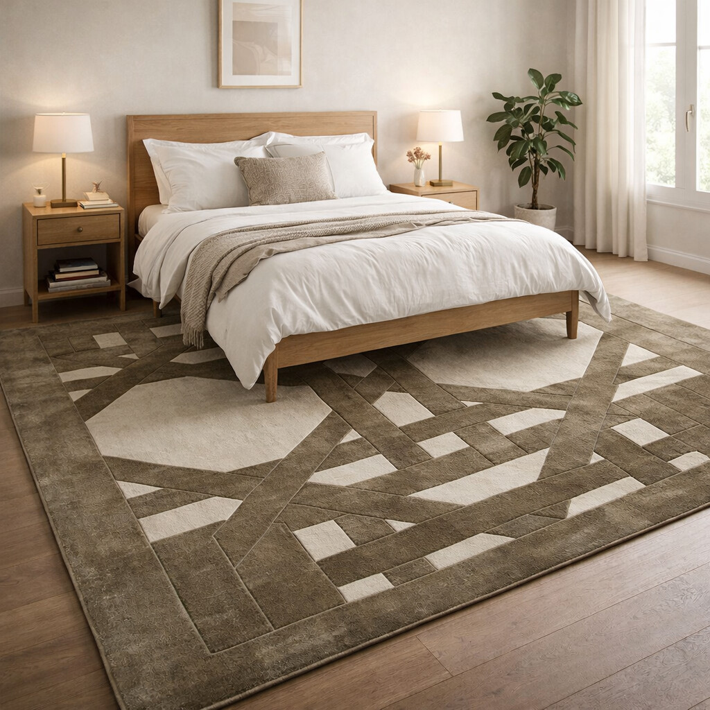 Rugs for Living room  Geometric wool  Tufted carpet  5x8 6x10 8x13 10x13  Area rug  Cream and Sage Green carpets