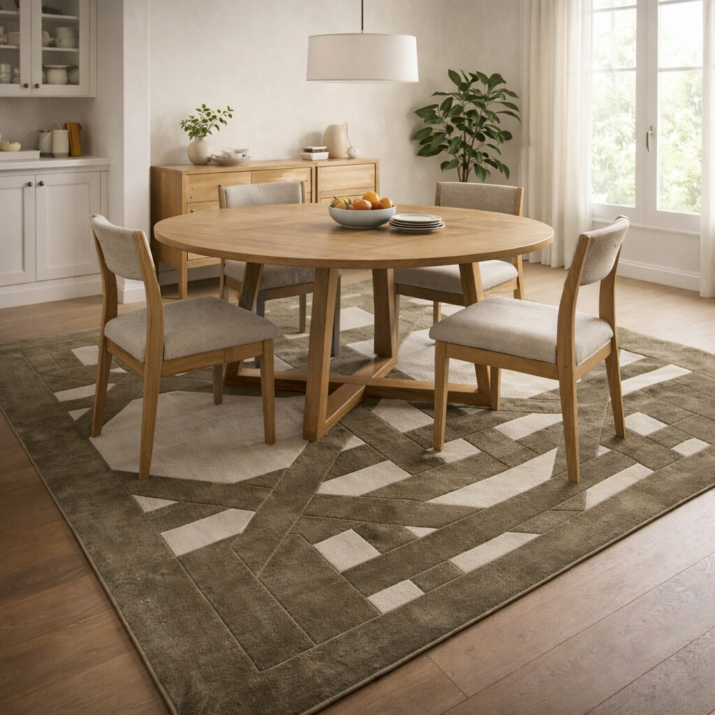Rugs for Living room  Geometric wool  Tufted carpet  5x8 6x10 8x13 10x13  Area rug  Cream and Sage Green carpets