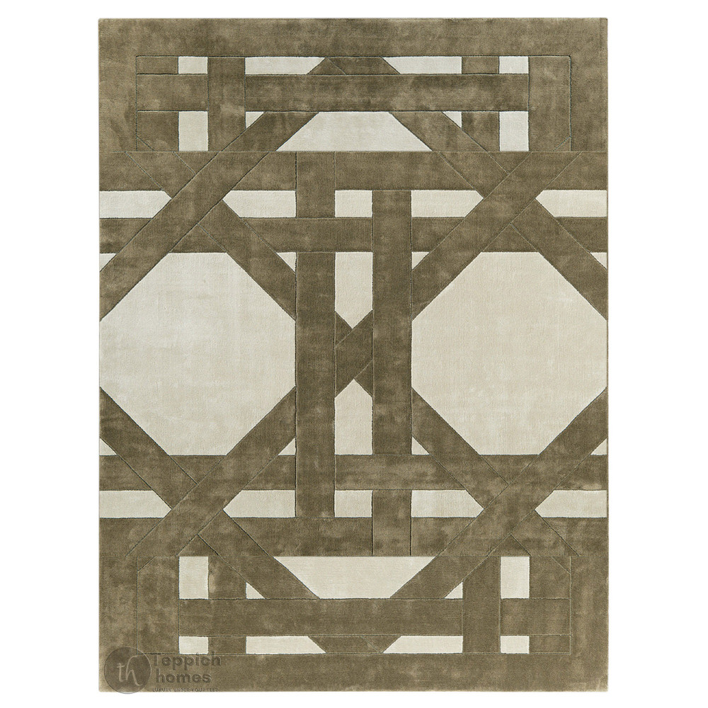 Image of Rugs for Living room | Geometric wool | Tufted carpet | 5x8, 6x10, 8x13, 10x13 | Area rug | Cream and Sage Green carpets