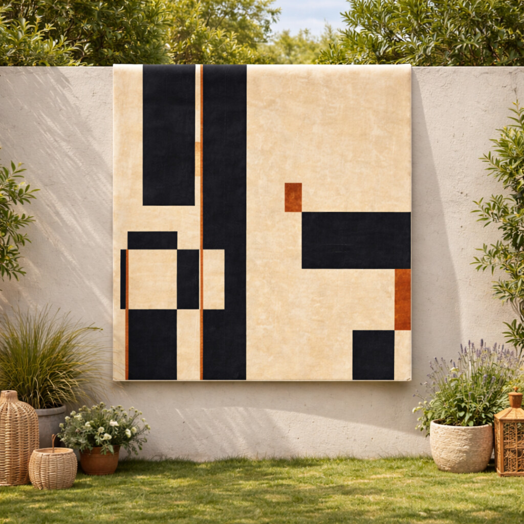 Kids room rug  Geometric design  Area rugs  5x7 6x8 8x10 9x10  Tufted carpet  Cream and Black color