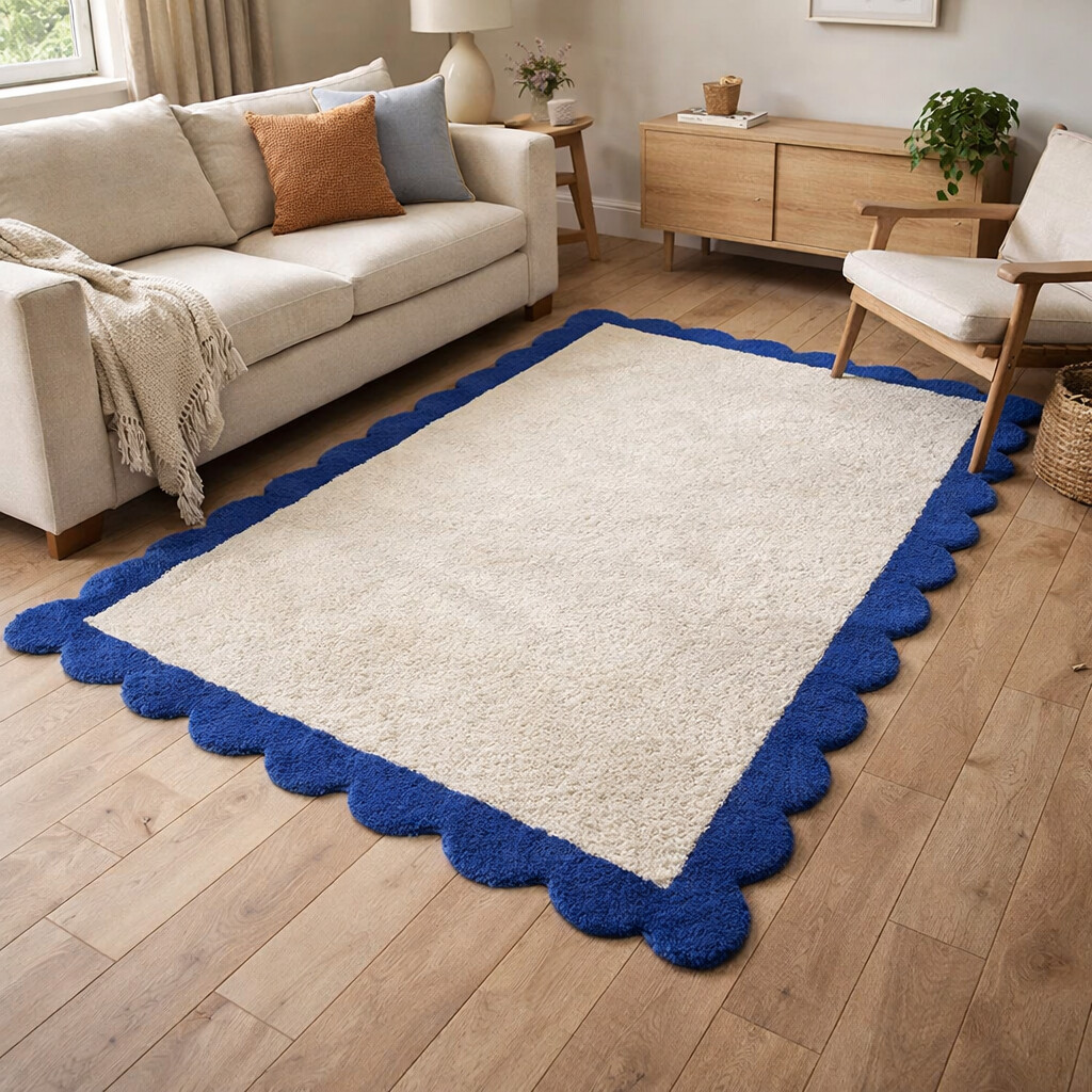 Playful Wave Edge Hand Tufted Area Rug