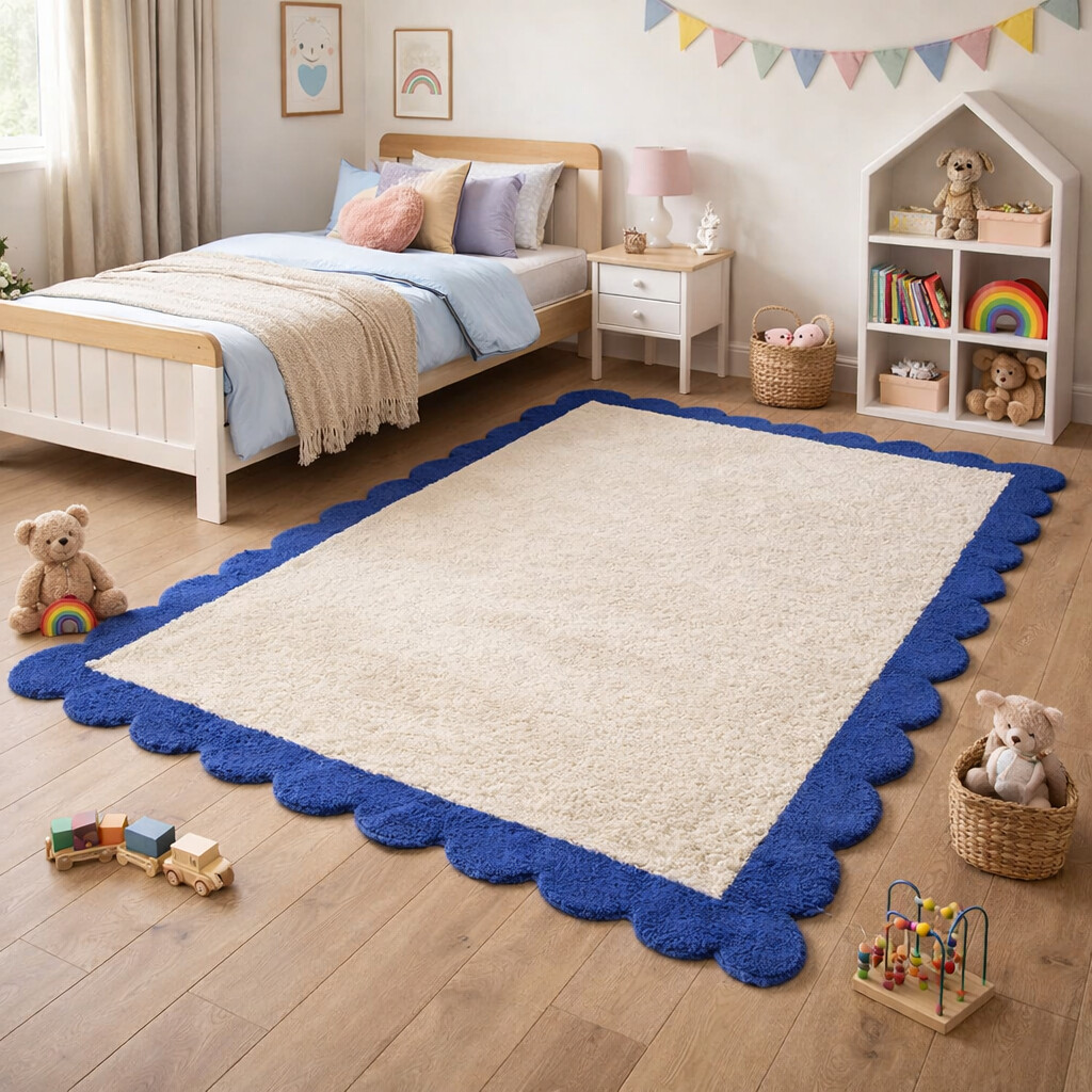 Playful Wave Edge Hand Tufted Area Rug