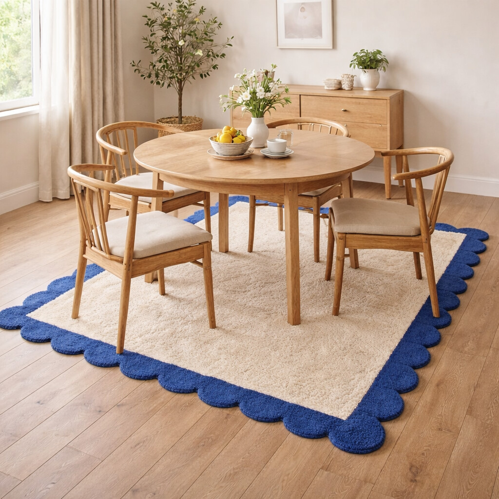Playful Wave Edge Hand Tufted Area Rug