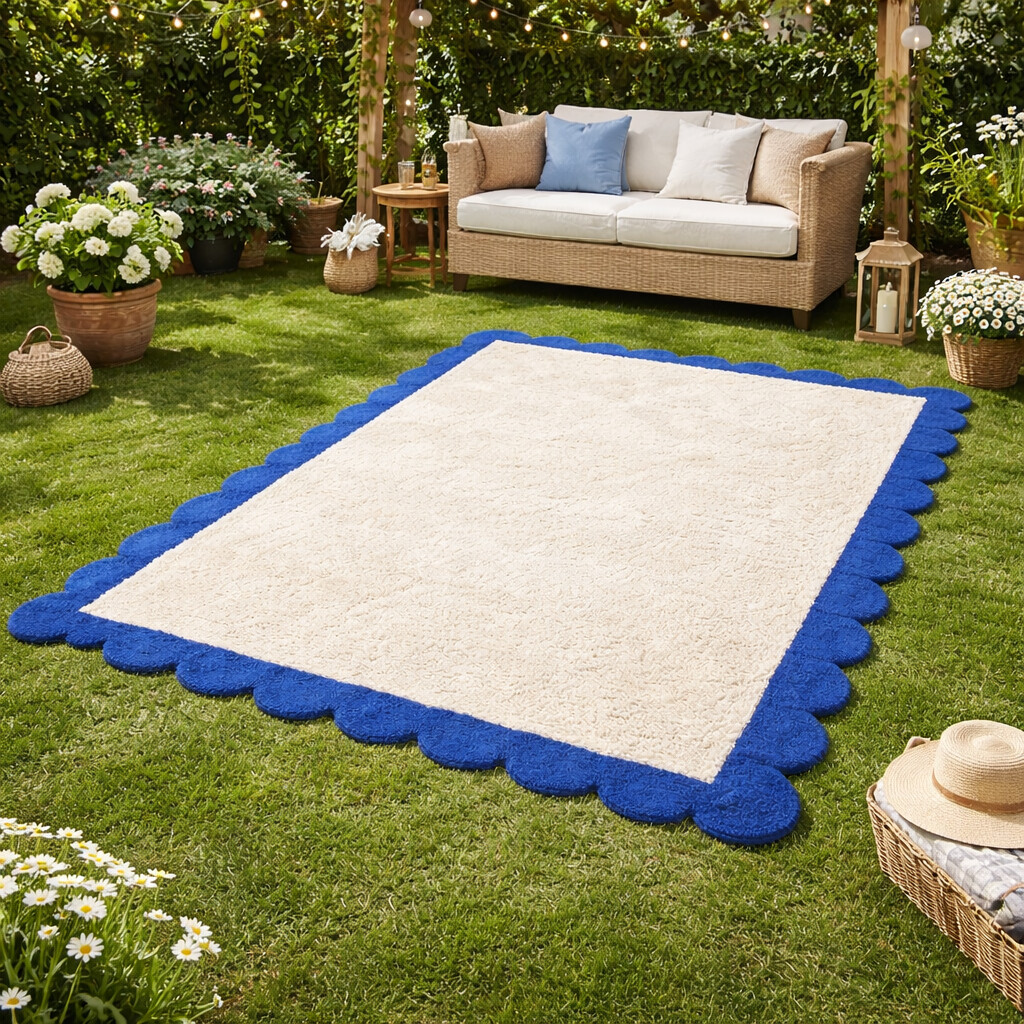 Playful Wave Edge Hand Tufted Area Rug