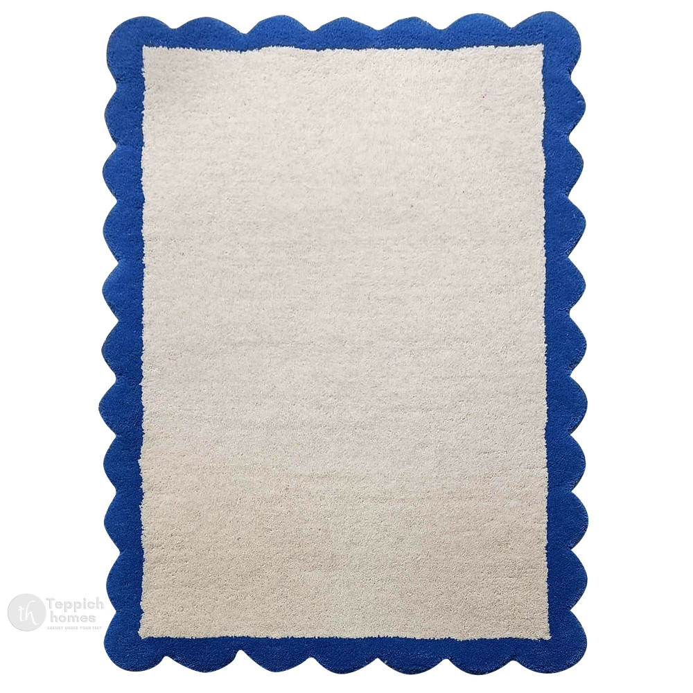 Image of Playful Wave Edge Hand Tufted Area Rug