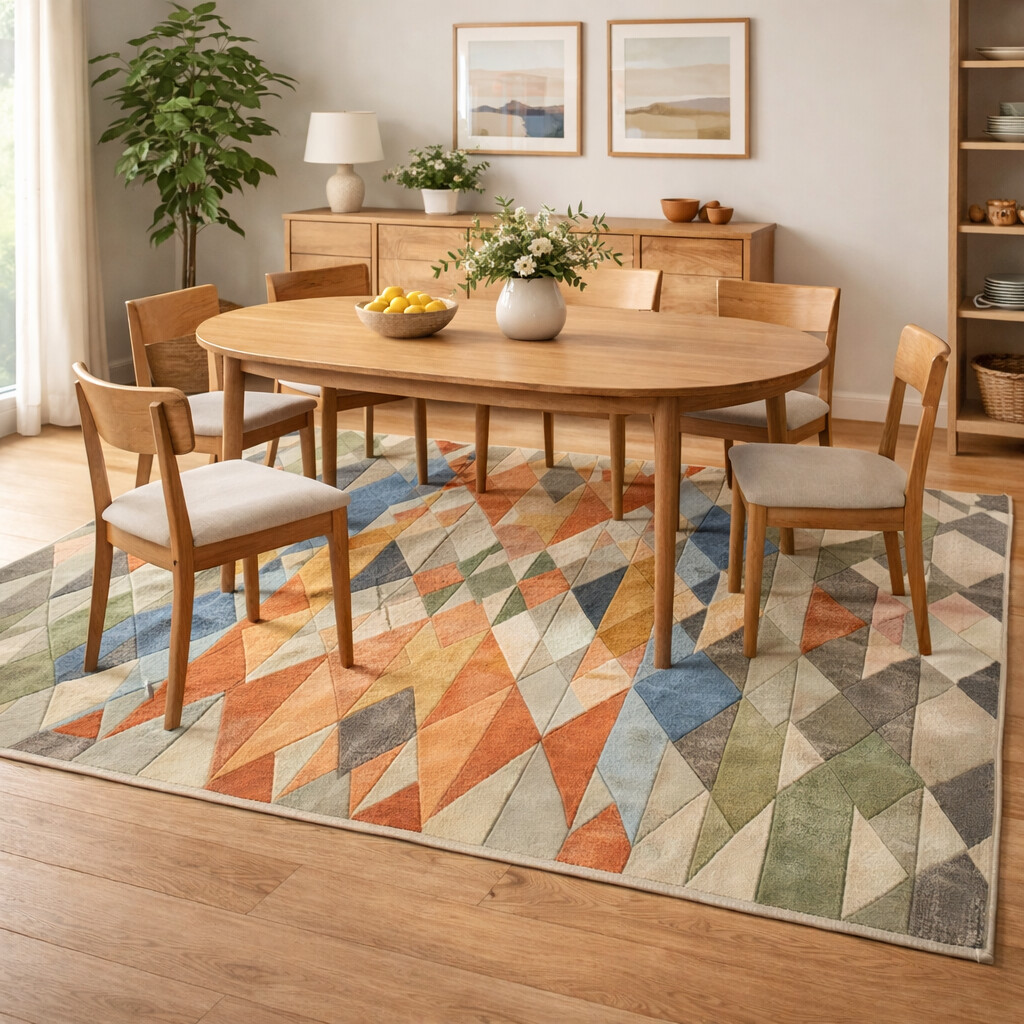 Retro Revival Multicolor Rug