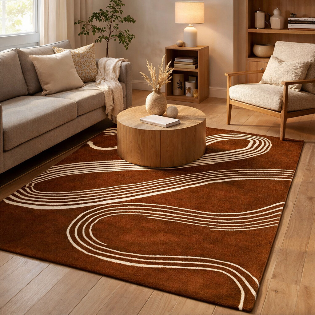 Rugs 9x12  8x13 7x10 6x9 5x8  Hand tufting  Brown area rug  Woolen carpet  Hallway Kids room