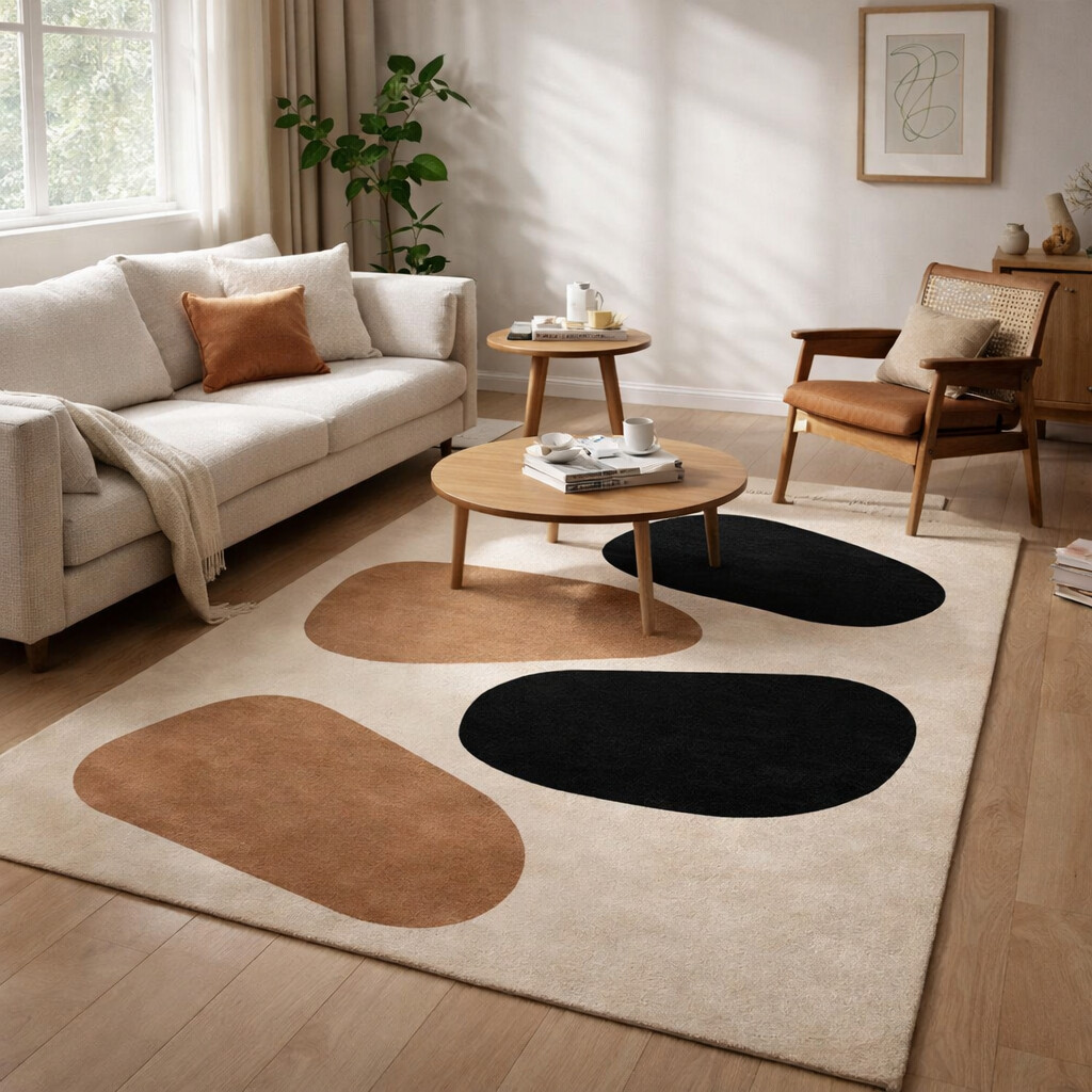 Hand Tuft Rug 5x8 6x9 7x10 Bed Living Room Rugs Beige Color Rectangle Shape Carpet