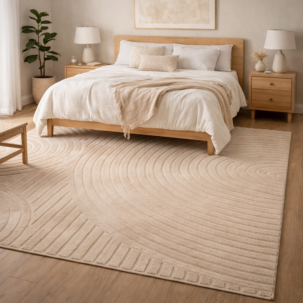 Cream Area Rugs 6x8 7x10 8x11 9x12 Handmade Wool Carpet Rectangle Rugs for Bed Living Room