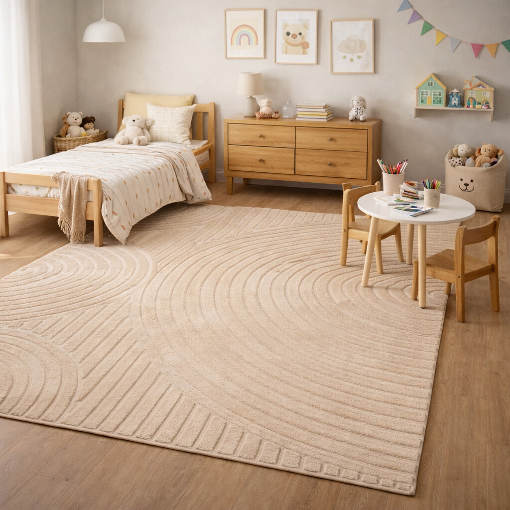 Cream Area Rugs 6x8 7x10 8x11 9x12 Handmade Wool Carpet Rectangle Rugs for Bed Living Room