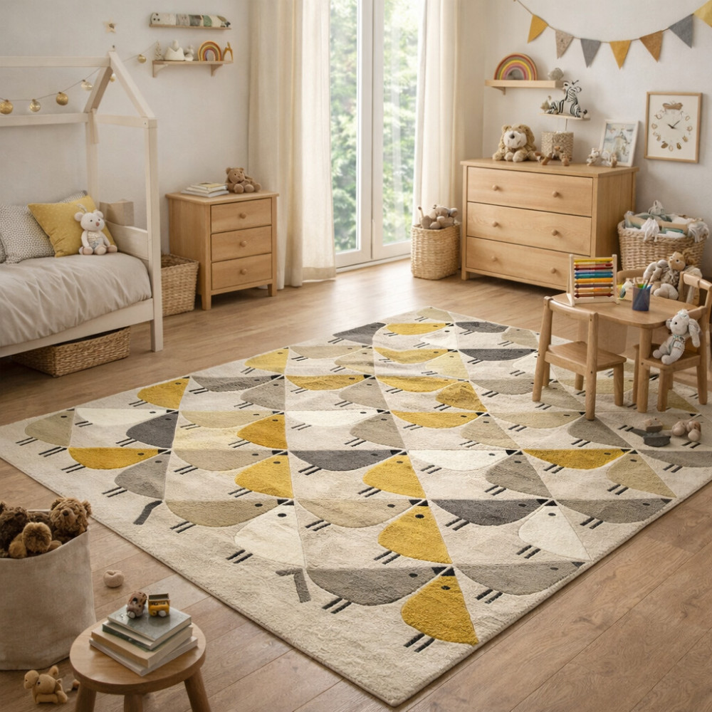 Image of Yellow carpet living room | 5x8, 6x10, 8x11, 9x13 | Hand tufted | Area rugs | Hallway, Bedroom | Woolen carpets