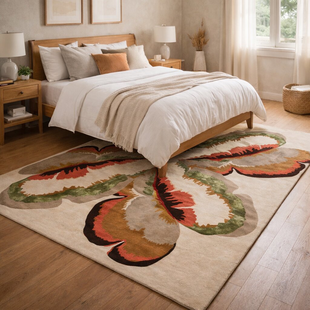 Cream color rugs 5x8 7x10 8x11 9x12 Floral design Wool carpet Hallway Bedroom Rectangle shape Tufted area rug