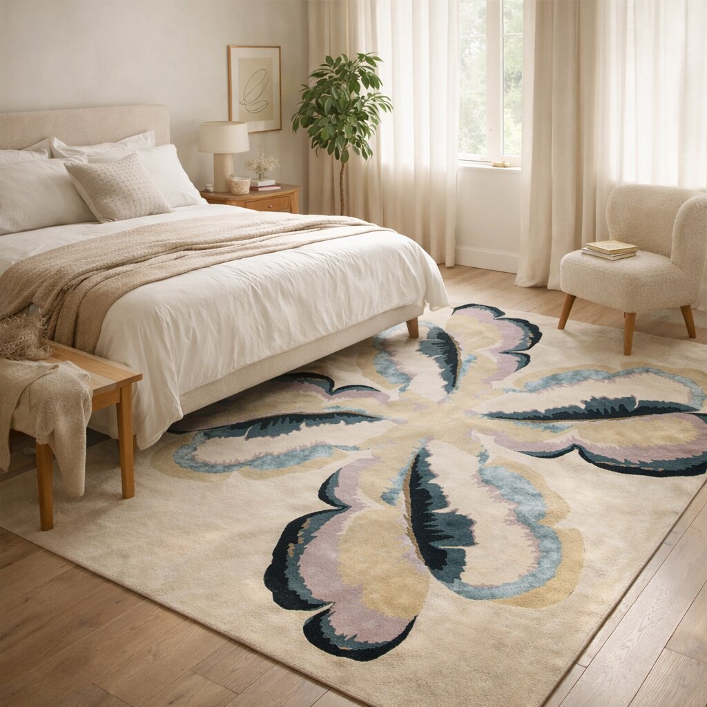 Beige color rugs 7x10 8x13 10x13 11x11 Floral design Woolen area rug Bed Living room Tufted carpet Custom available