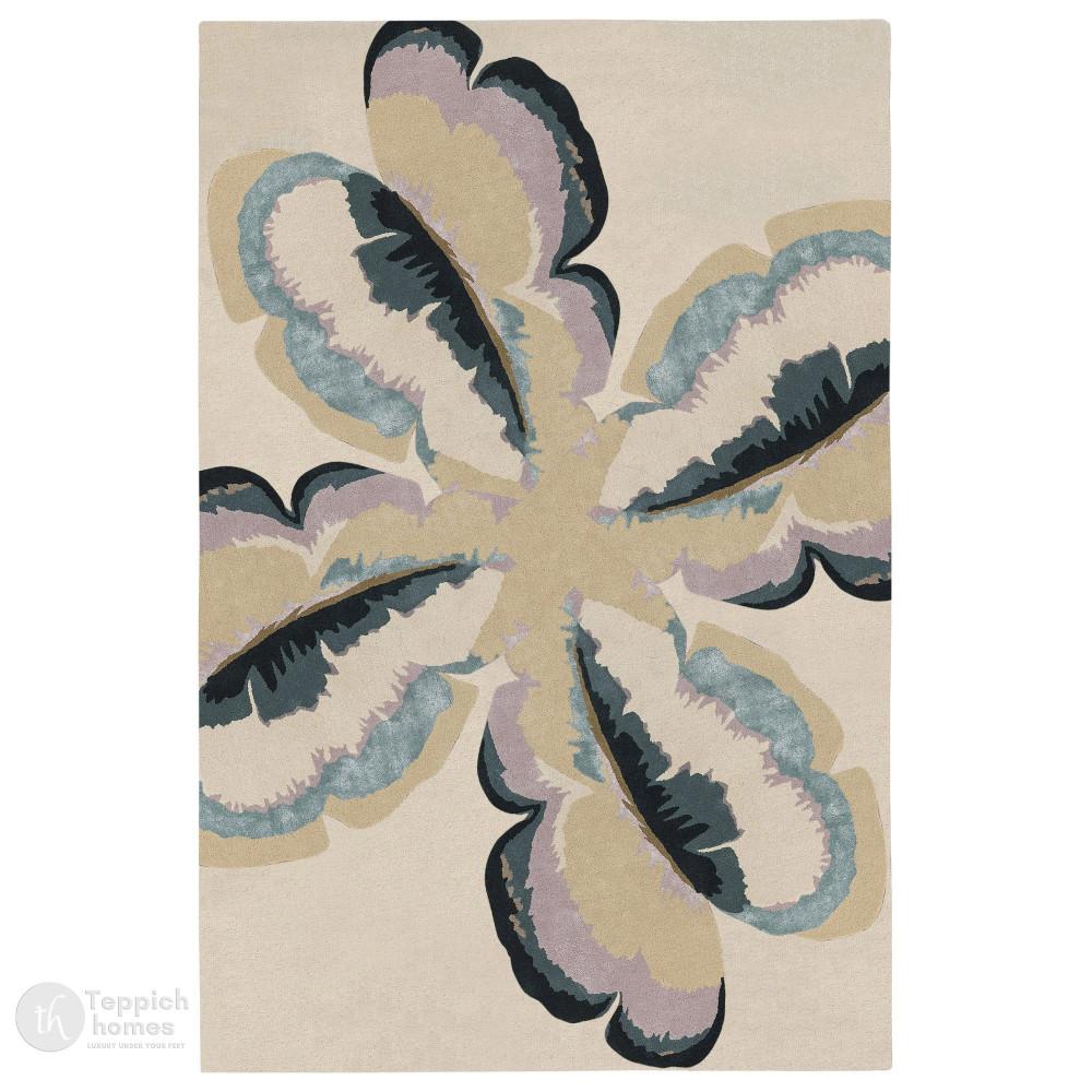 Image of Beige color rugs, 7x10, 8x13, 10x13, 11x11, Floral design, Woolen area rug, Bed, Living, room, Tufted carpet, Custom available