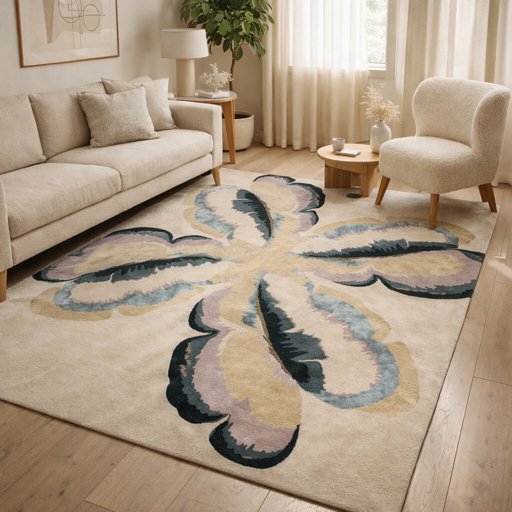 Beige color rugs 7x10 8x13 10x13 11x11 Floral design Woolen area rug Bed Living room Tufted carpet Custom available