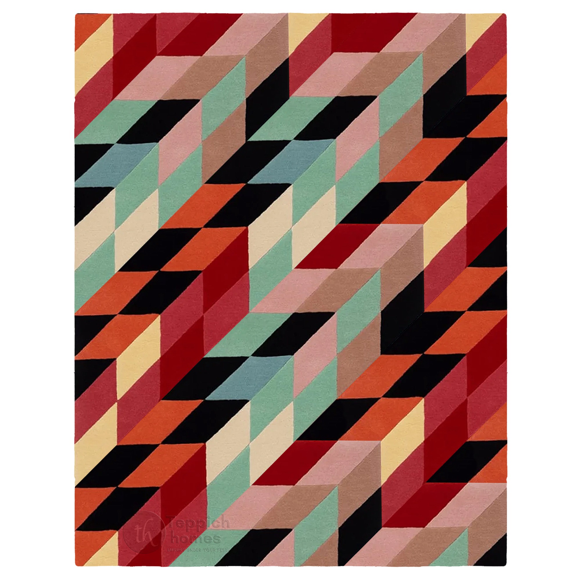 Optical Illusion Multicolor Rug
