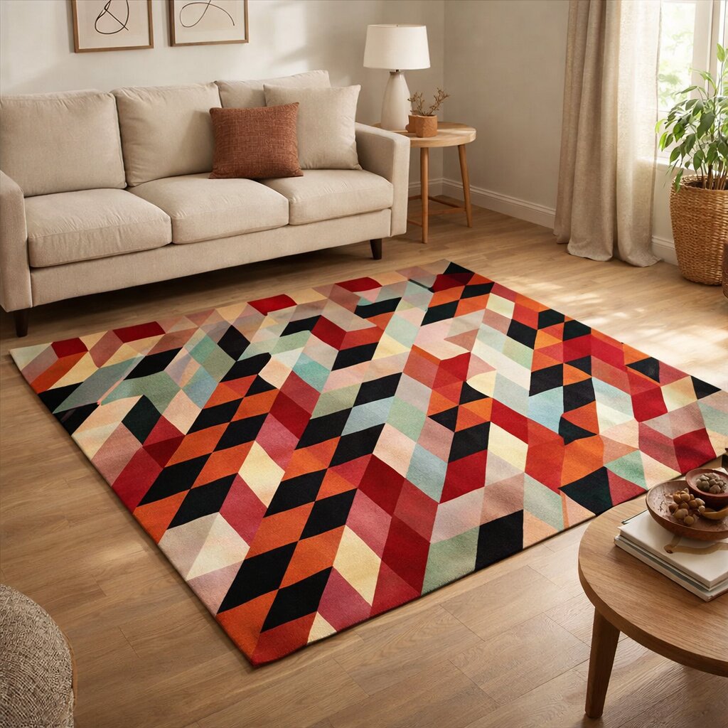 Optical Illusion Multicolor Rug